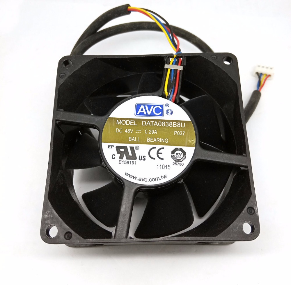 Original AVC DATA0838B8U Cooling Fan 48V 0.29A 4.2W 4wires DATA0838B8U Fans